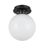 Alora Lighting SF430108MBGO Matte Black,Glossy Opal Glass Otis 8-in Matte Black/glossy Opal Glass Socket Semi-flush Mount Image 4
