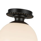 Alora Lighting SF430108MBGO Matte Black,Glossy Opal Glass Otis 8-in Matte Black/glossy Opal Glass Socket Semi-flush Mount Image 3