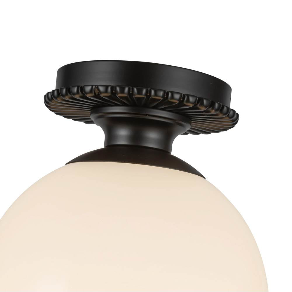 Alora Lighting SF430108MBGO Matte Black,Glossy Opal Glass Otis 8-in Matte Black/glossy Opal Glass Socket Semi-flush Mount Image 3