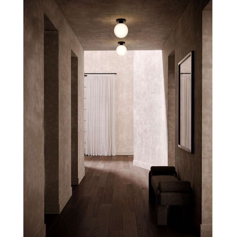 Alora Lighting SF430108MBGO Matte Black,Glossy Opal Glass Otis 8-in Matte Black/glossy Opal Glass Socket Semi-flush Mount Image 2
