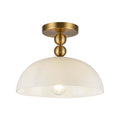Alora Lighting SF459012BGGO Brushed Gold,Glossy Opal Glass Paisley 12-in Brushed Gold/glossy Opal Glass Socket Semi-flush Mount Image 1