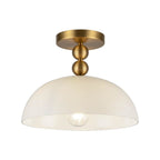 Alora Lighting SF459012BGGO Brushed Gold,Glossy Opal Glass Paisley 12-in Brushed Gold/glossy Opal Glass Socket Semi-flush Mount Image 1