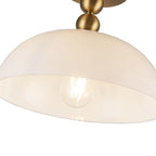 Alora Lighting SF459012BGGO Brushed Gold,Glossy Opal Glass Paisley 12-in Brushed Gold/glossy Opal Glass Socket Semi-flush Mount Image 4