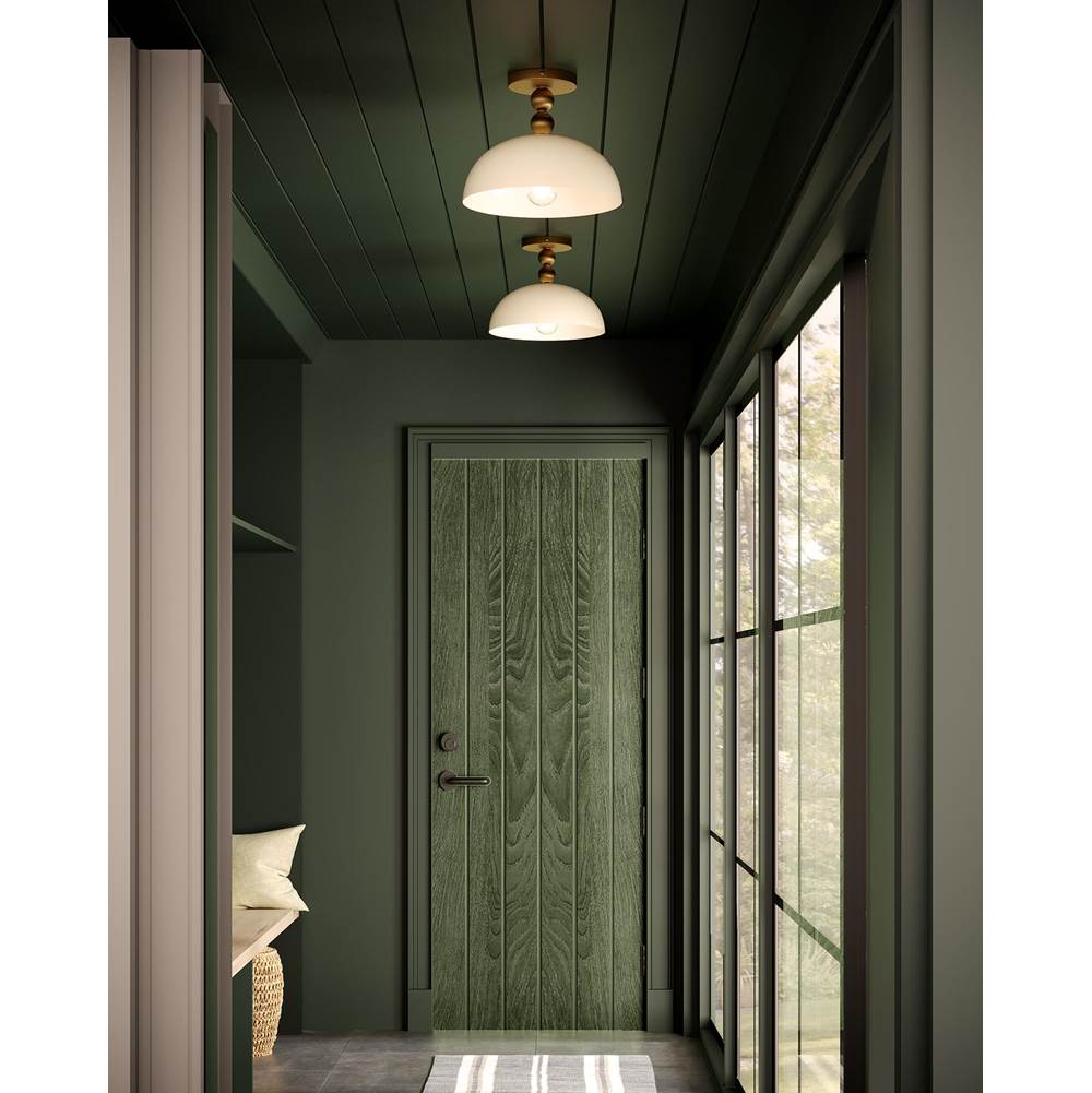 Alora Lighting SF459012BGGO Brushed Gold,Glossy Opal Glass Paisley 12-in Brushed Gold/glossy Opal Glass Socket Semi-flush Mount Image 2