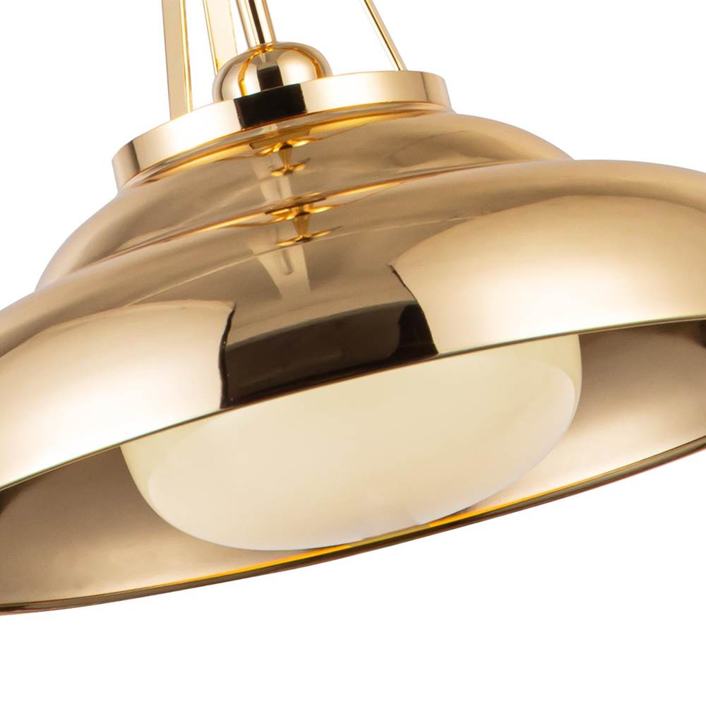 Alora Lighting Palmetto 14-in Polished Brass/glossy Opal 1 Light Pendant