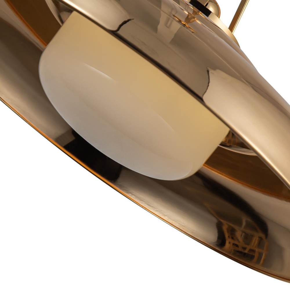 Alora Lighting Palmetto 20-in Polished Brass/glossy Opal 1 Light Pendant