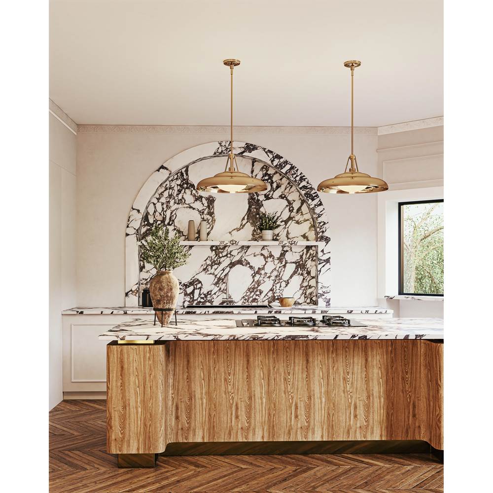 Alora Lighting PD344020PBGO Polished Brass,Glossy Opal Palmetto 20-in Polished Brass/glossy Opal 1 Light Pendant Image 2