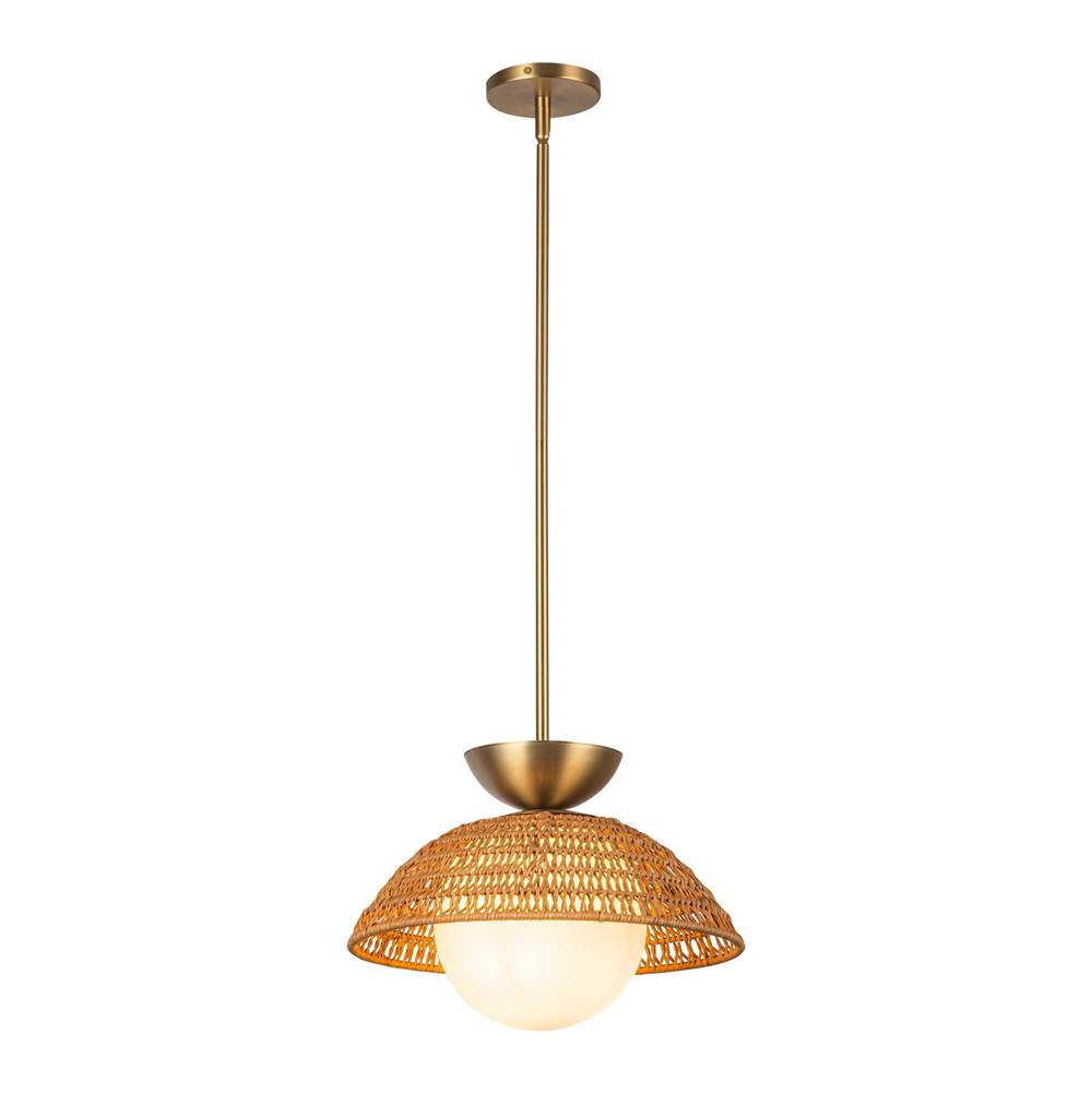 Alora Lighting PD490114BGOP Brushed Gold,Opal Glass Perth 14-in Brushed Gold/opal Glass 1 Light Pendant Image 1