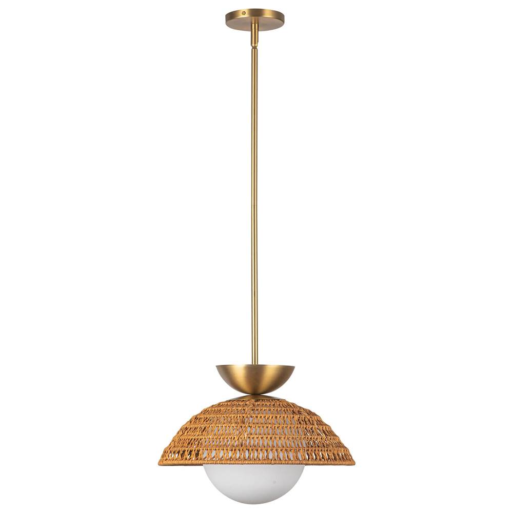Alora Lighting PD490114BGOP Brushed Gold,Opal Glass Perth 14-in Brushed Gold/opal Glass 1 Light Pendant Image 3
