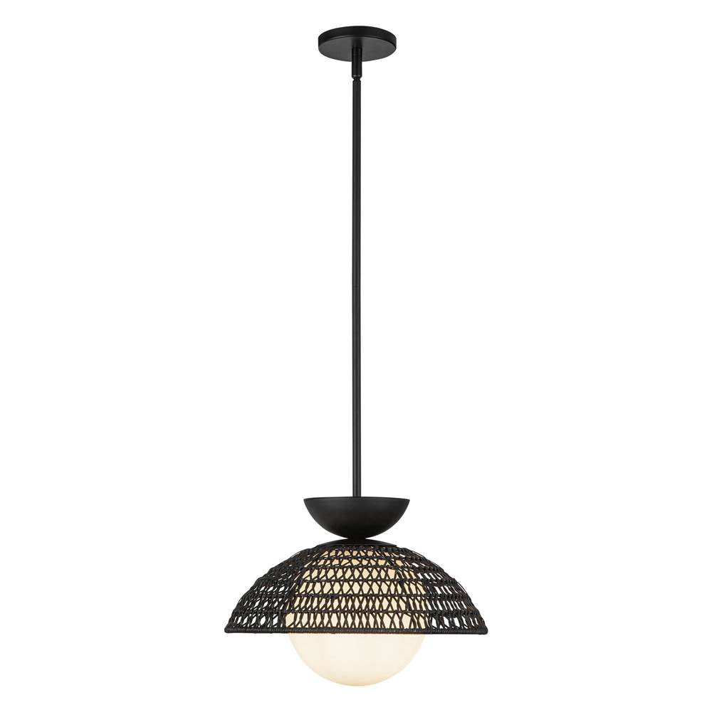 Alora Lighting PD490114MBOP Matte Black,Opal Glass Perth 14-in Matte Black/opal Glass 1 Light Pendant Image 4