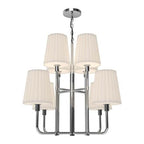 Alora Lighting Plisse 30-in Aged Gold/opal Matte Glass 8 Lights Chandeliers