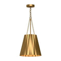 Alora Lighting Plisse 12-in Aged Gold 1 Light Pendant