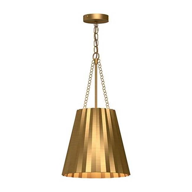 Alora Lighting Plisse 12-in Aged Gold 1 Light Pendant