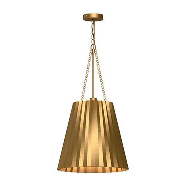Alora Lighting Plisse 16-in Aged Gold 1 Light Pendant