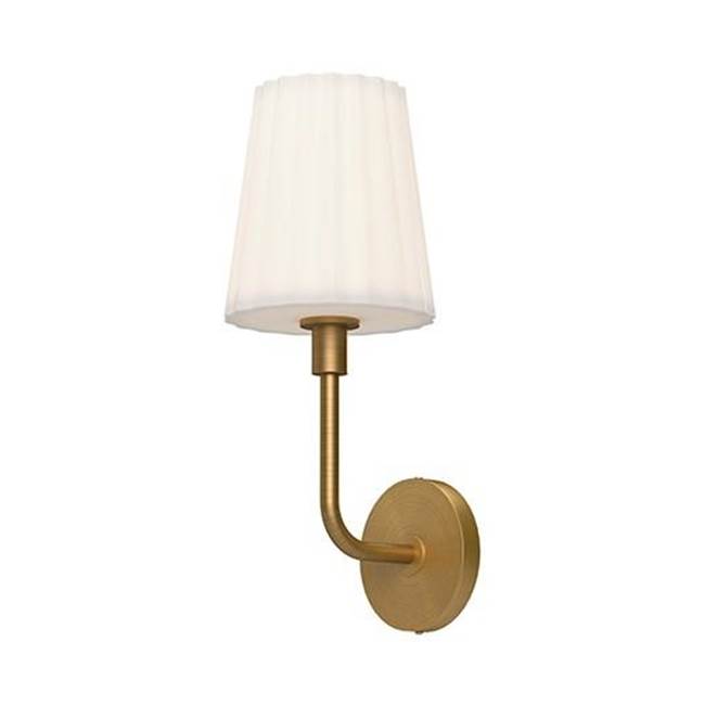 Alora Lighting Plisse 7-in Aged Gold/opal Matte Glass 1 Light Wall/vanity