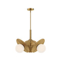 Alora Lighting Plume 21-in Brushed Gold/opal Glass 3 Lights Chandeliers