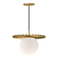 Alora Lighting Plume 14-in Brushed Gold/opal Matte Glass 1 Light Pendant