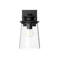 Alora Lighting Quincy 6-in Clear Bubble Glass/textured Black 1 Light Exterior Wall Sconce