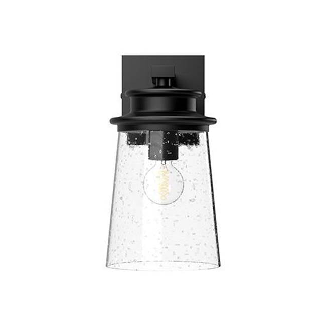 Alora Lighting Quincy 6-in Clear Bubble Glass/textured Black 1 Light Exterior Wall Sconce