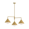 Alora Lighting Remy 38-in Brushed Gold/opal Glass 3 Lights Chandeliers