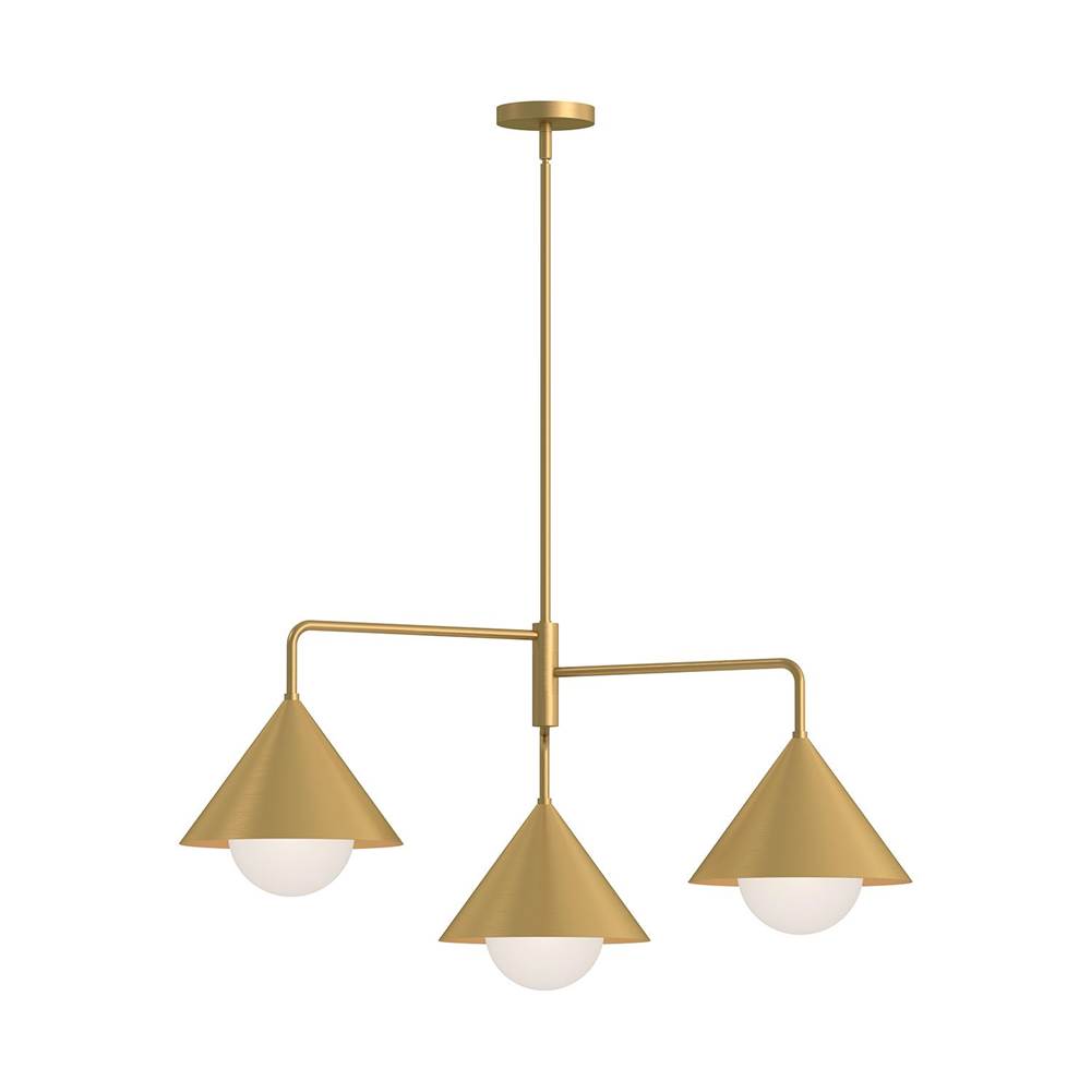 Alora Lighting Remy 38-in Brushed Gold/opal Glass 3 Lights Chandeliers