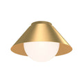 Alora Lighting Remy 14-in Brushed Gold/opal Glass 1 Light Flush Mount