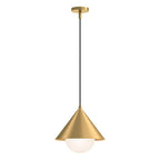 Alora Lighting Remy 14-in Brushed Gold/opal Glass 1 Light Pendant