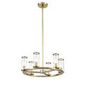 Alora Lighting Revolve Clear Glass/natural Brass 6 Lights Chandeliers