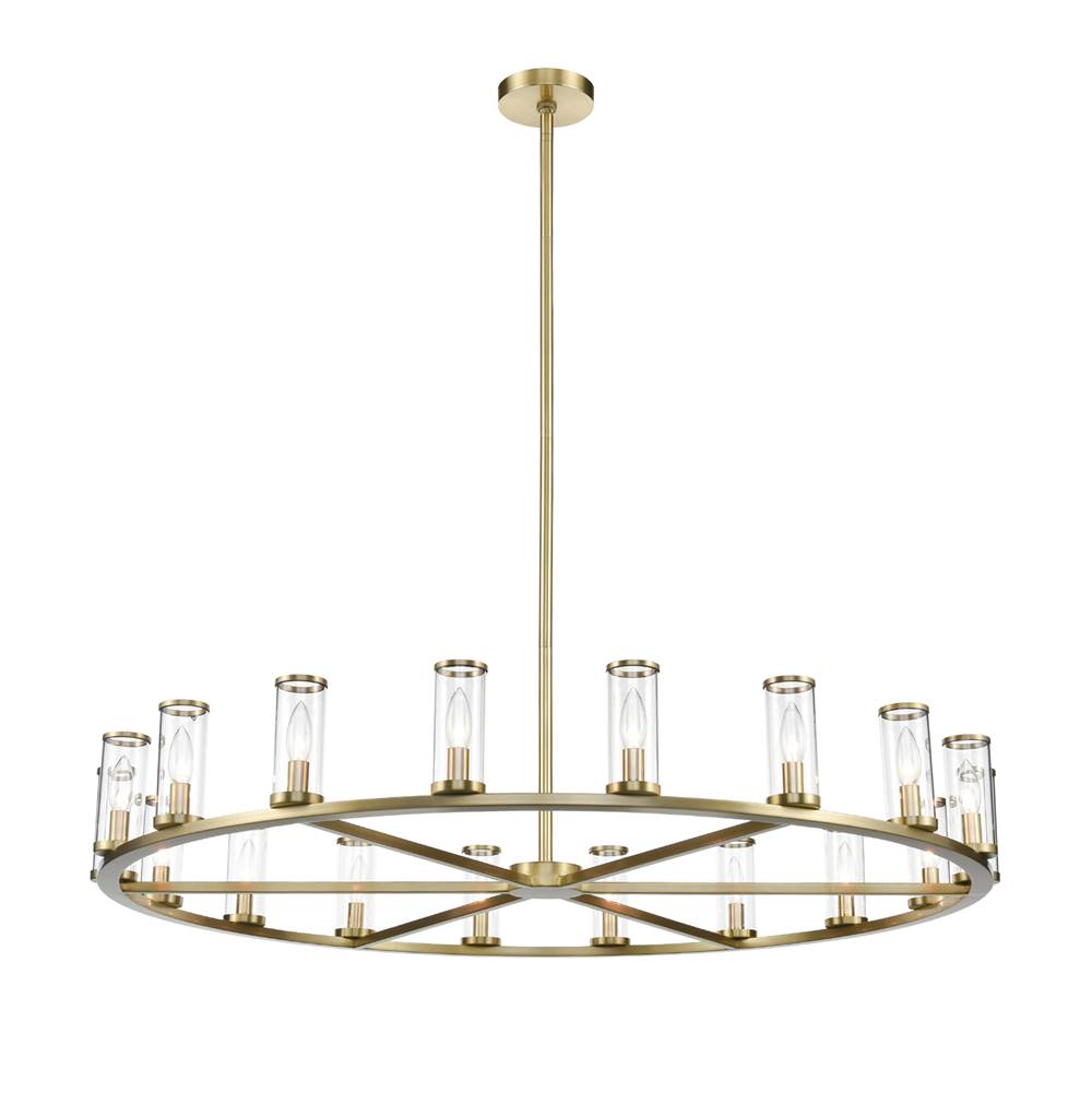 Alora Lighting Revolve Clear Glass/natural Brass 18 Lights Chandeliers