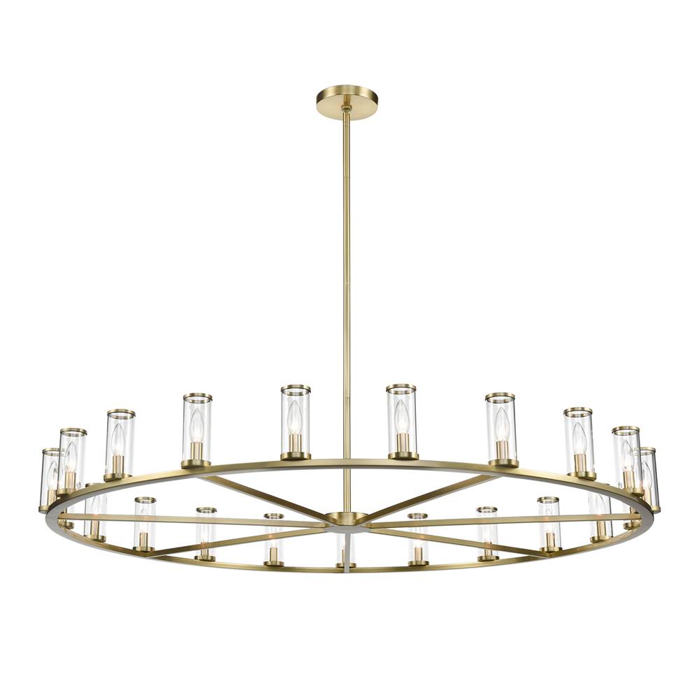 Alora Lighting Revolve Clear Glass/natural Brass 21 Light Chandeliers