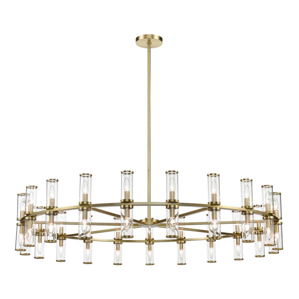 Alora Lighting Revolve Clear Glass/natural Brass 42 Lights Chandeliers