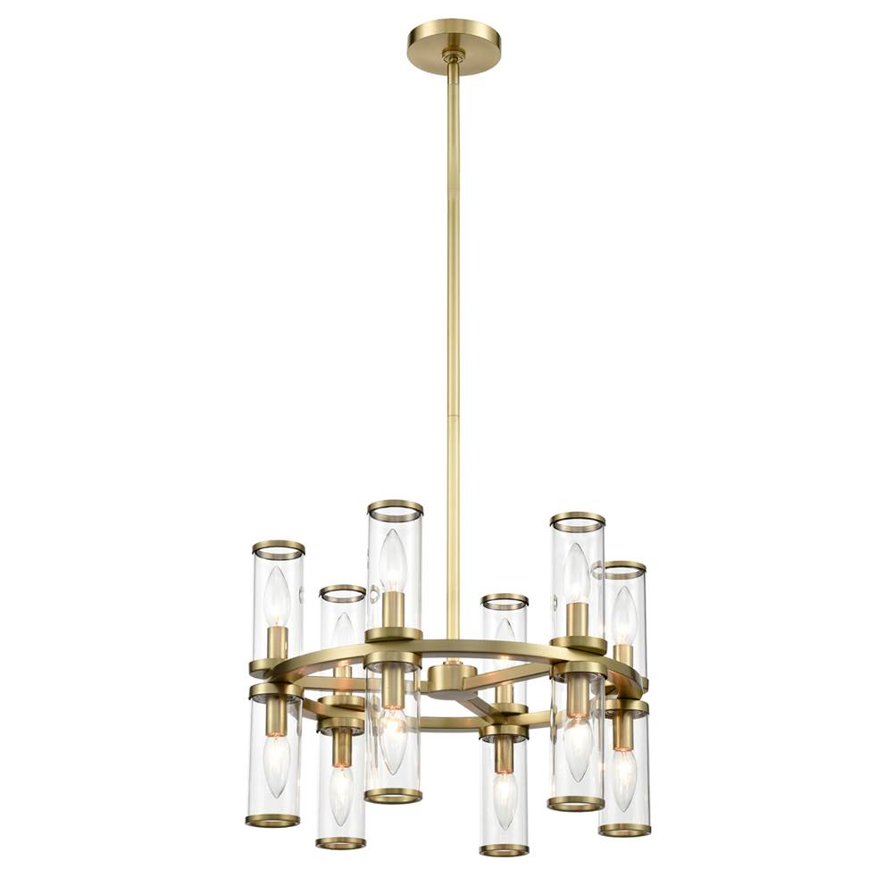Alora Lighting Revolve Clear Glass/natural Brass 12 Lights Chandeliers