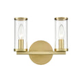 Alora Lighting Revolve Clear Glass/natural Brass 2 Lights Wall/vanity