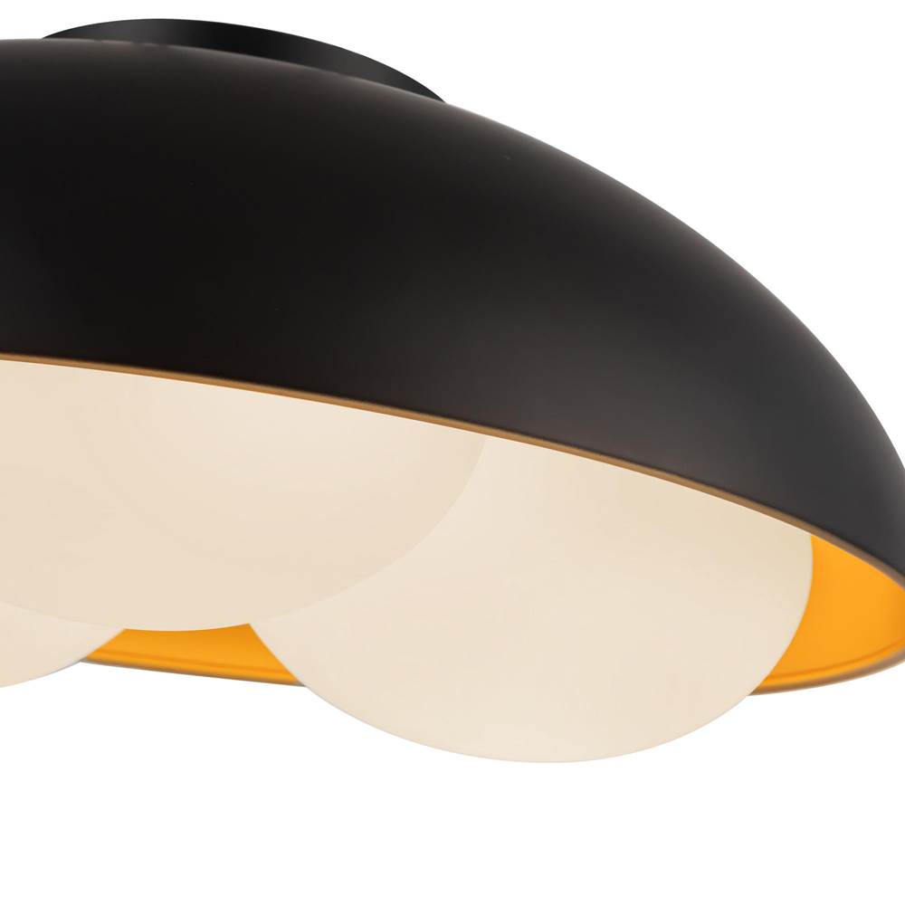 Alora Lighting FM495316MBOP Matte Black,Opal Glass Robyn 16-in Matte Black/opal Glass Socket Flush Mount Image 4