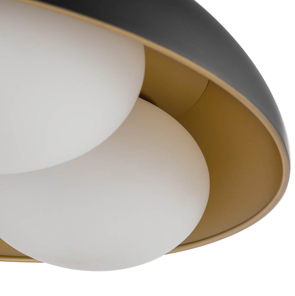 Alora Lighting FM495316MBOP Matte Black,Opal Glass Robyn 16-in Matte Black/opal Glass Socket Flush Mount Image 3