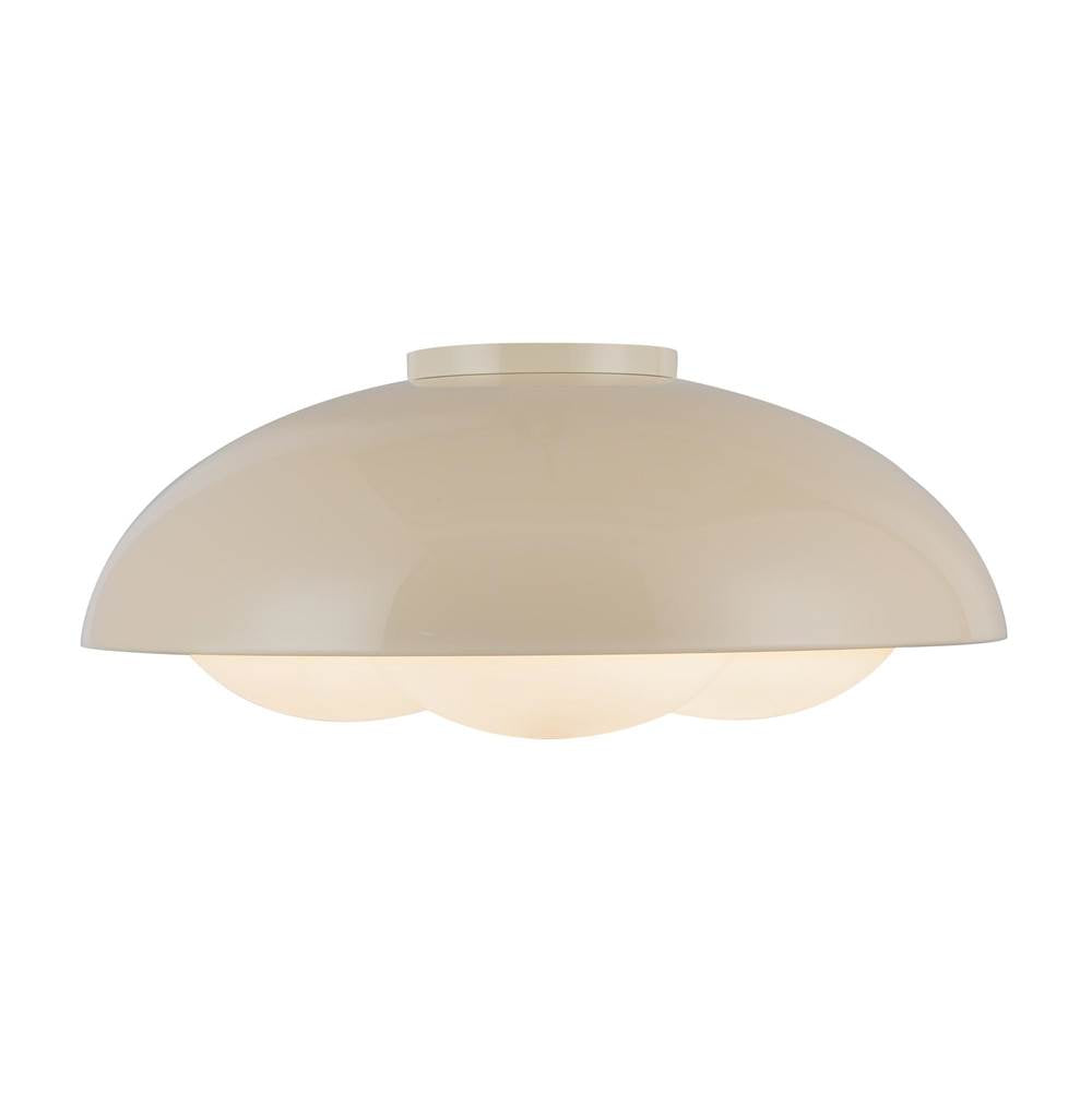 Alora Lighting Robyn 16-in Antique White/opal Glass Socket Flush Mount