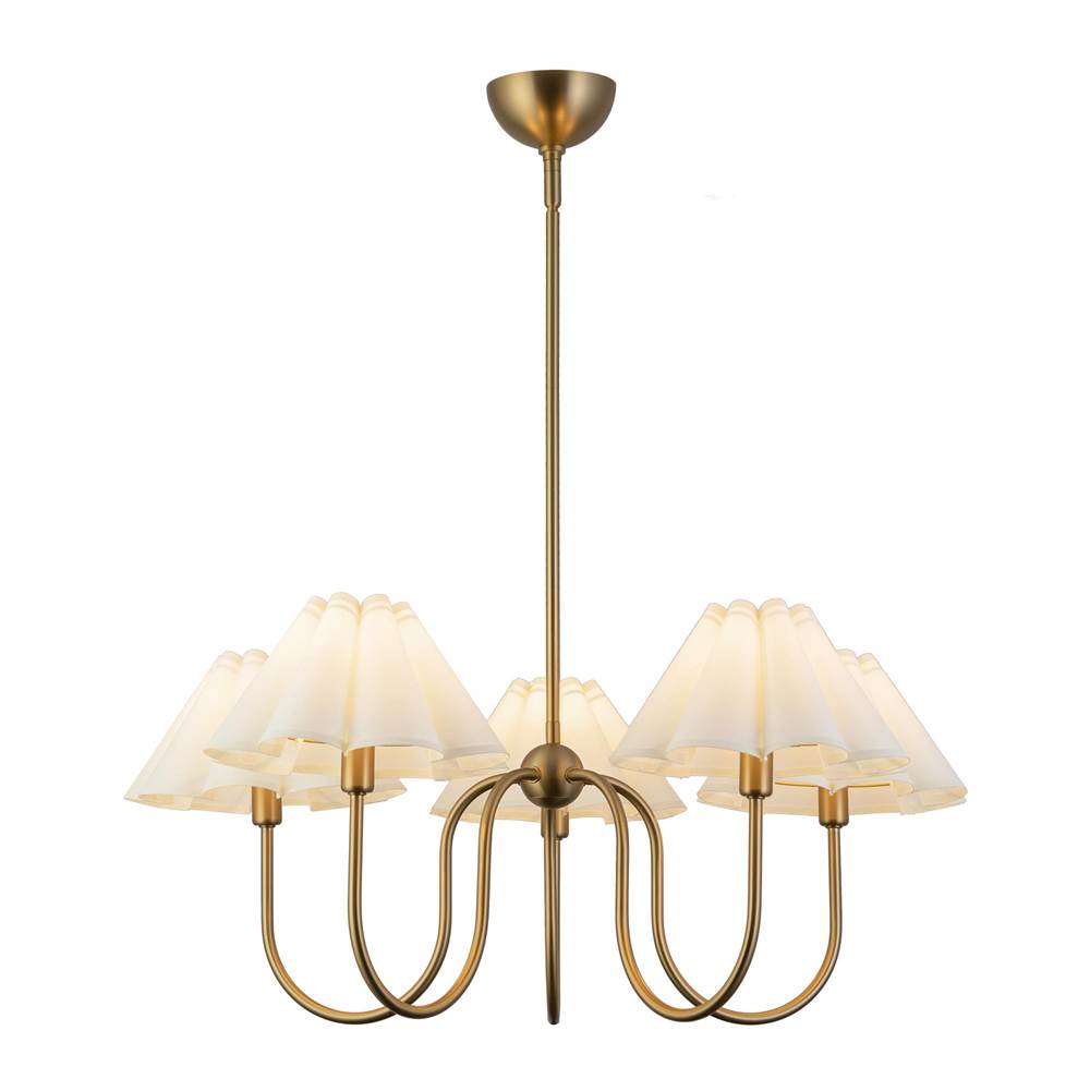 Alora Lighting CH610530BGFW Brushed Gold,Folded White Rosemary 31-in Brushed Gold/folded White Socket Chandelier Image 1