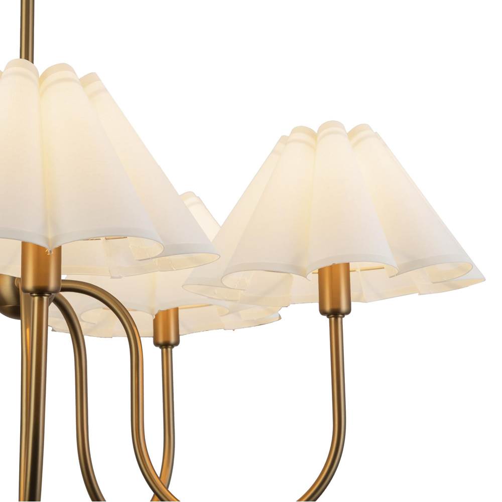 Alora Lighting CH610530BGFW Brushed Gold,Folded White Rosemary 31-in Brushed Gold/folded White Socket Chandelier Image 4