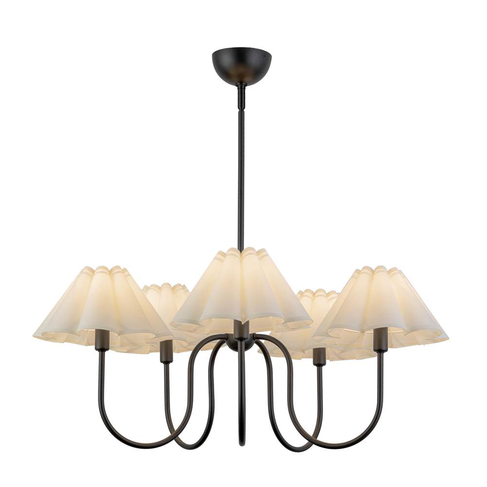 Alora Lighting Rosemary 31-in Brushed Gold/folded White Socket Chandelier