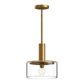 Alora Lighting Royale 10-in Aged Gold/clear Glass 1 Light Pendant