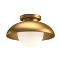 Alora Lighting Rubio 16-in Aged Gold/opal Matte Glass 1 Light Flush Mount