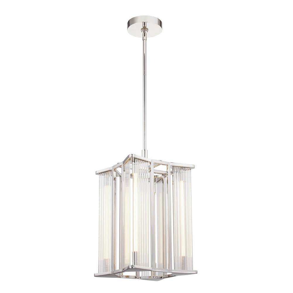 Alora Lighting PD339415PNCR-UNV Polished Nickel,Ribbed Glass Sabre 11-in Polished Nickel/ribbed Glass Led Pendant Image 1