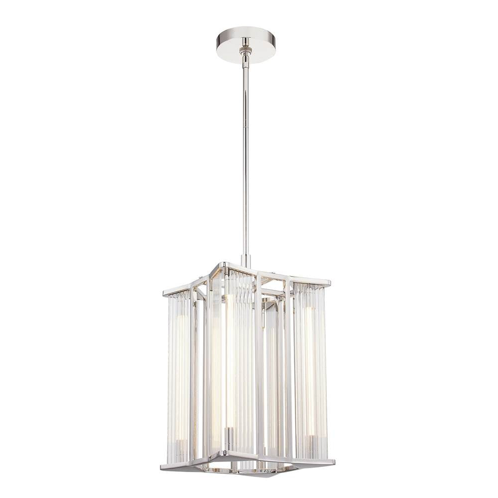 Alora Lighting Sabre 11-in Polished Nickel/ribbed Glass Led Pendant
