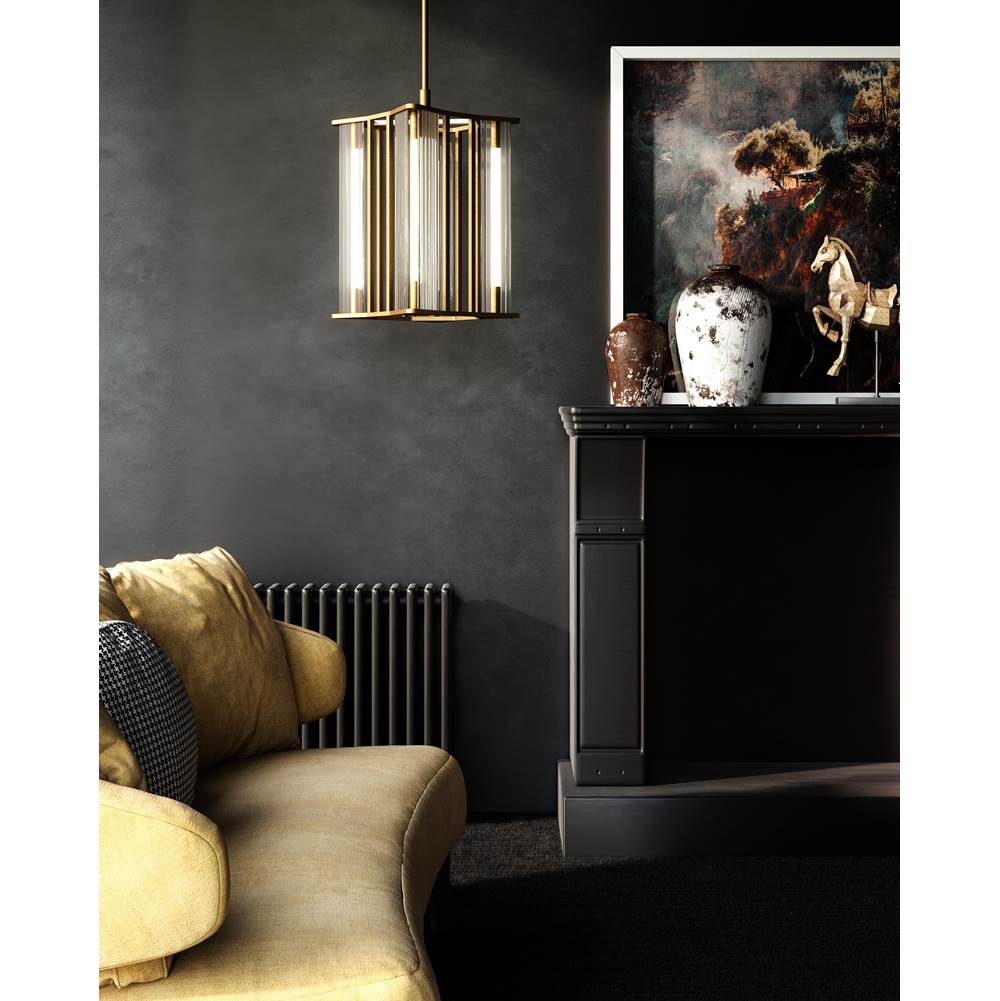 Alora Lighting Sabre 11-in Polished Nickel/ribbed Glass Led Pendant