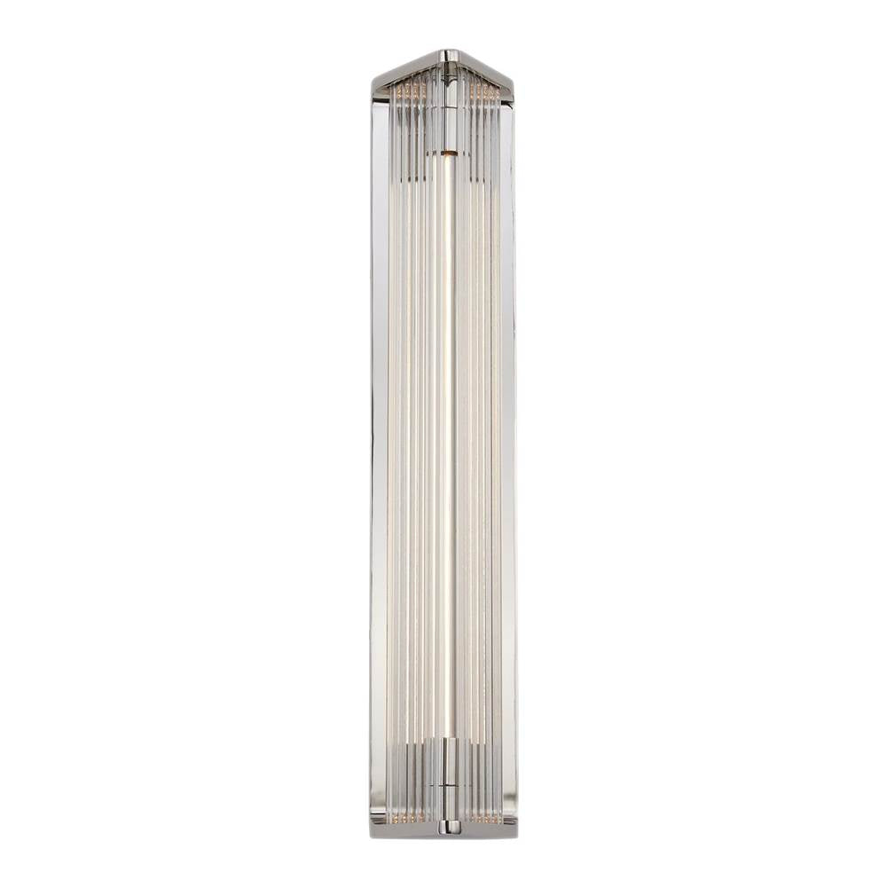 Alora Lighting Sabre 23-in Polished Nickel/ribbed Glass Led Wall/vanity