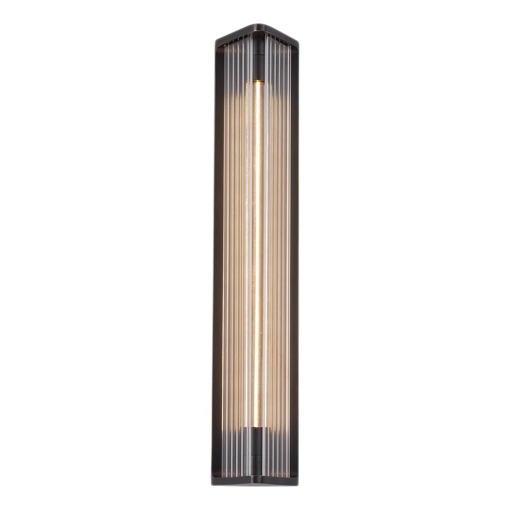 Alora Lighting Sabre 23-in Polished Nickel/ribbed Glass Led Wall/vanity