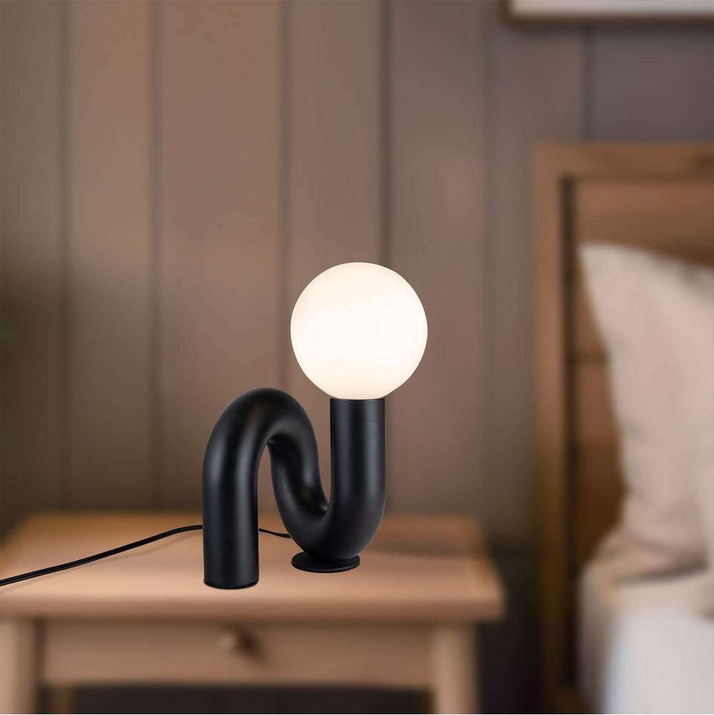 Alora Lighting TL420107GBK Gloss Black Sadie 6-in Glossy Black Socket Table Lamp Image 2
