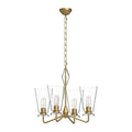 Alora Lighting Salem 23-in Brushed Gold/clear Glass 4 Lights Chandeliers