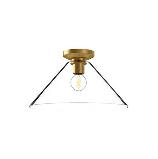 Alora Lighting Salem 14-in Brushed Gold/clear Glass 1 Light Flush Mount