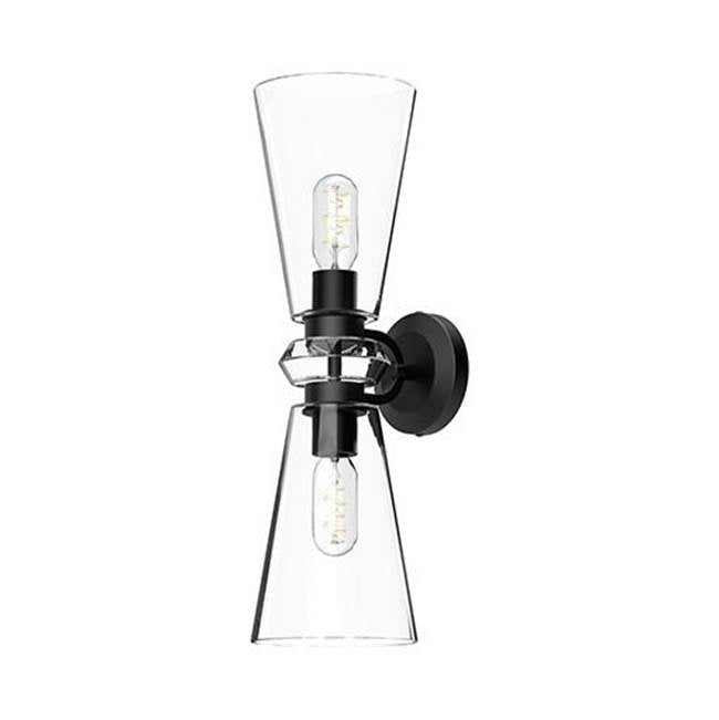 Alora Lighting Salem 6-in Brushed Gold/clear Glass 2 Lights Wall/vanity